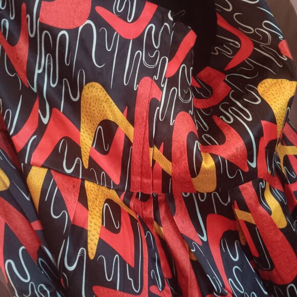 Tatyana Boomerang Halter Dress 2X Plus 50s Swing Pinup Rockabilly Mid-Century - Picture 5 of 5